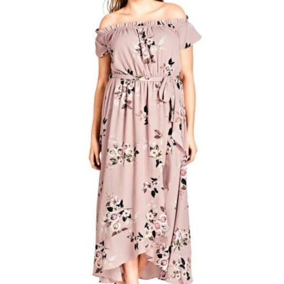 City Chic Plus Size Rose Play Floral Pink Dress XS 14 - Picture 1 of 13
